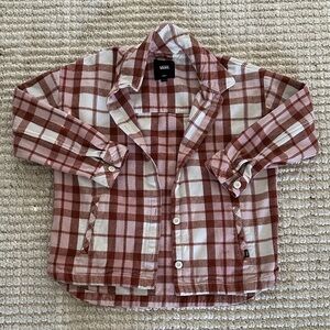 Vans Burgundy and White Checkered Flannel Jacket